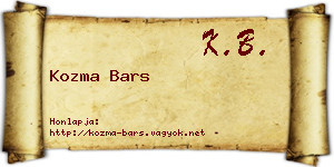 Kozma Bars névjegykártya